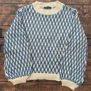 Blue & Cream Knitted Sweater
